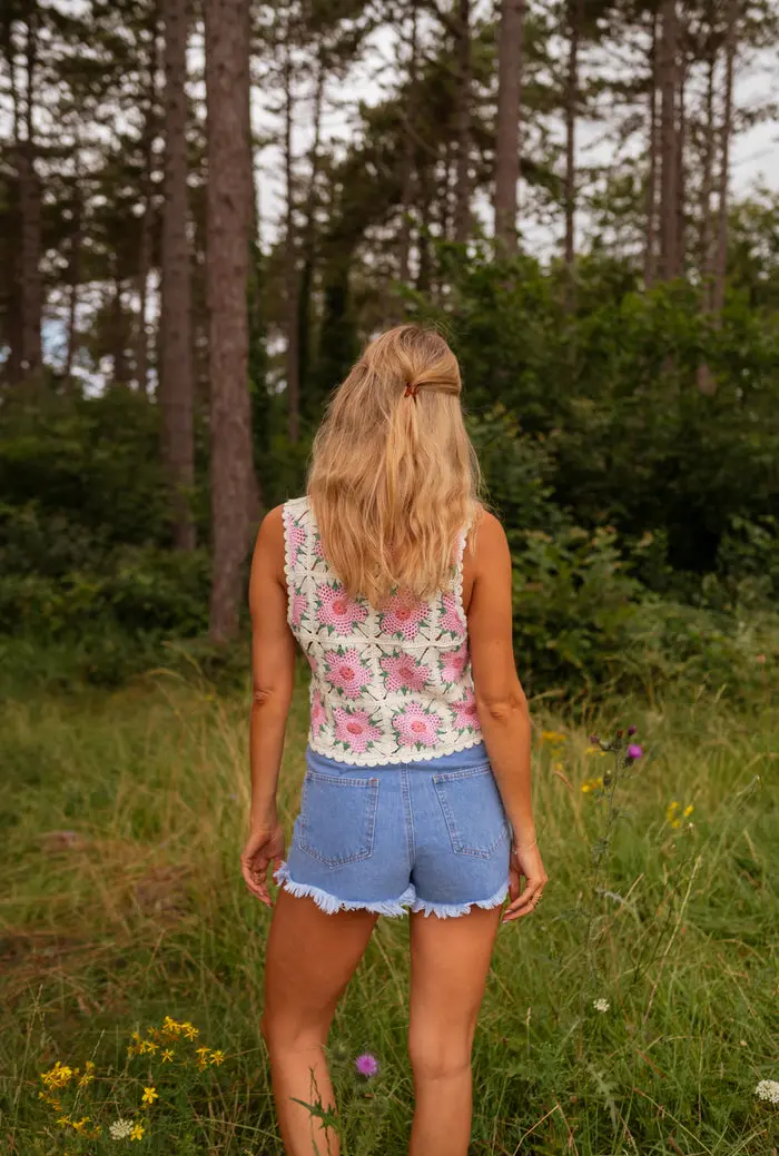 Ecru and Pink Alisha Top