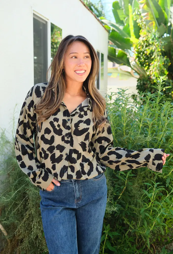 Khaki Leopard Tymou Shirt