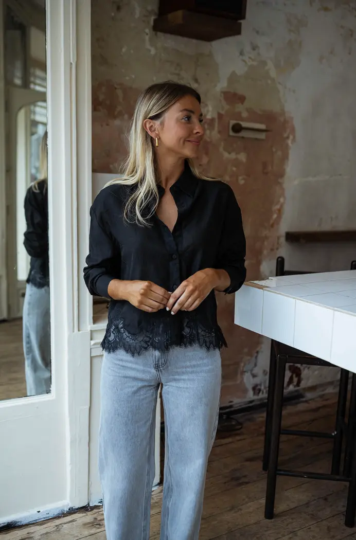 Black Ivan Lace Shirt