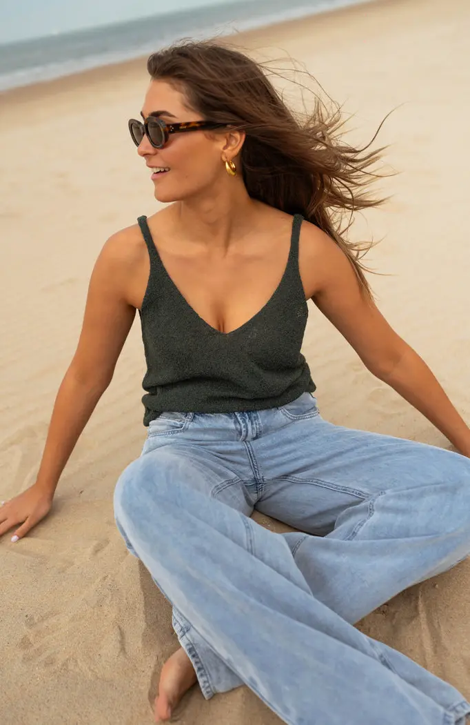 Dark Green Neda Top