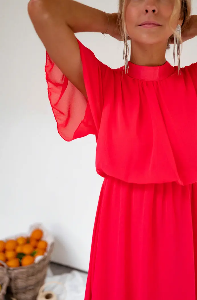 Raspberry Amandine Dress