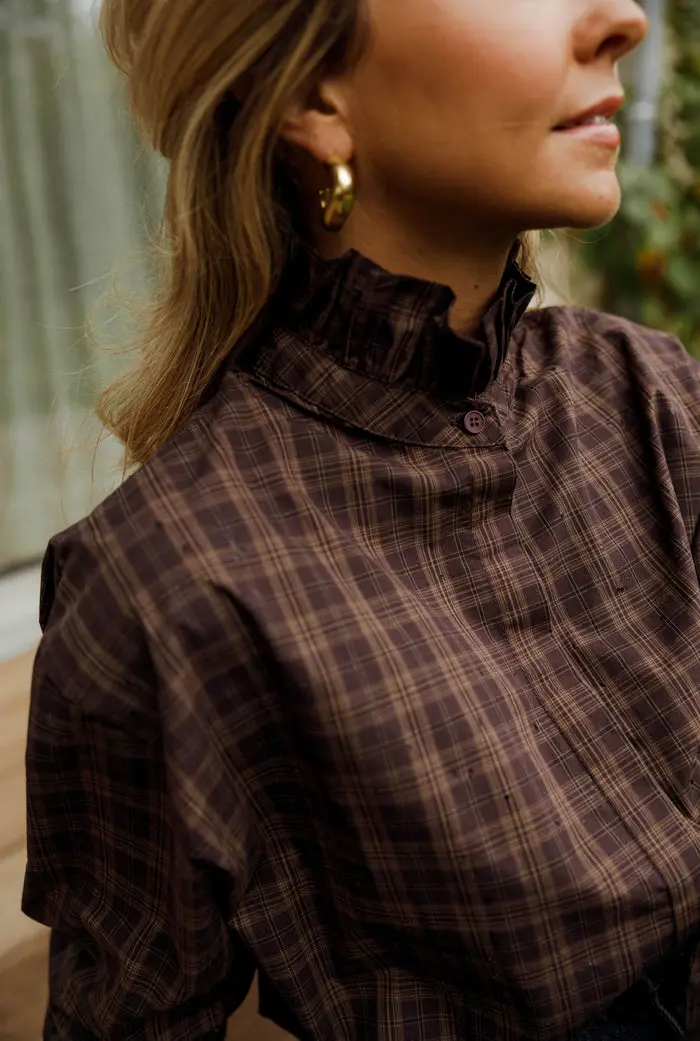 Brown Checkered Therese Shirt