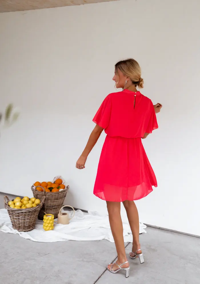 Raspberry Amandine Dress