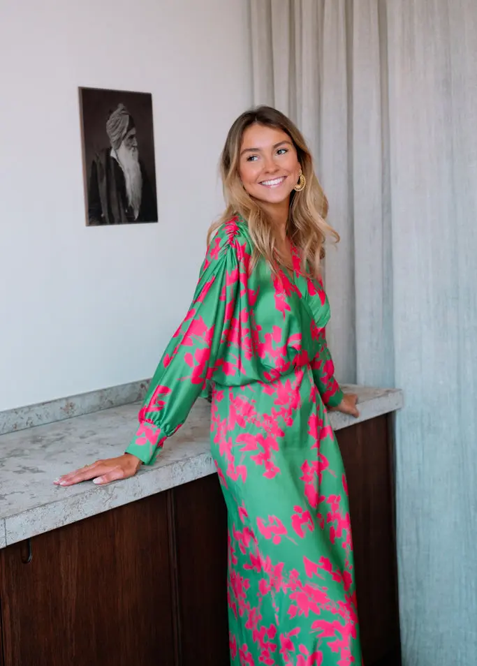 Green And Pink Keeper Dress