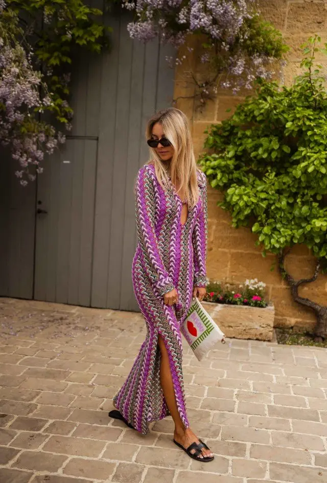 Mauve Patterned Audrey Dress