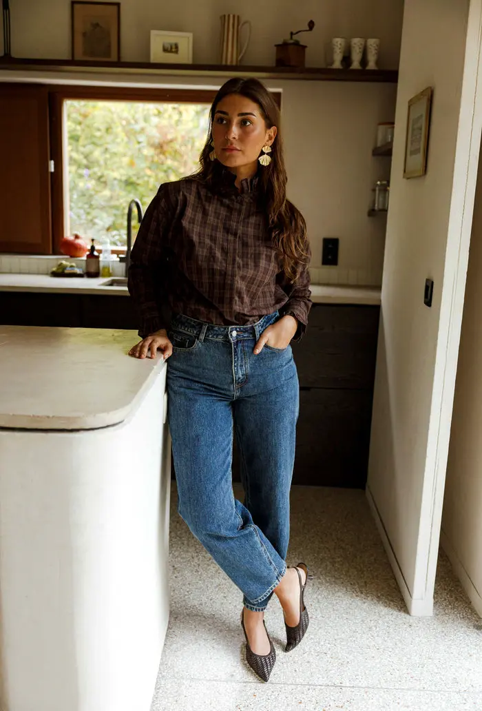 Brown Checkered Therese Shirt