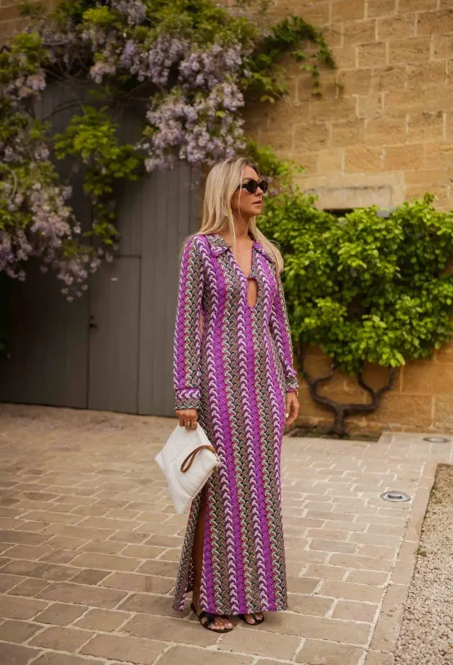 Mauve Patterned Audrey Dress