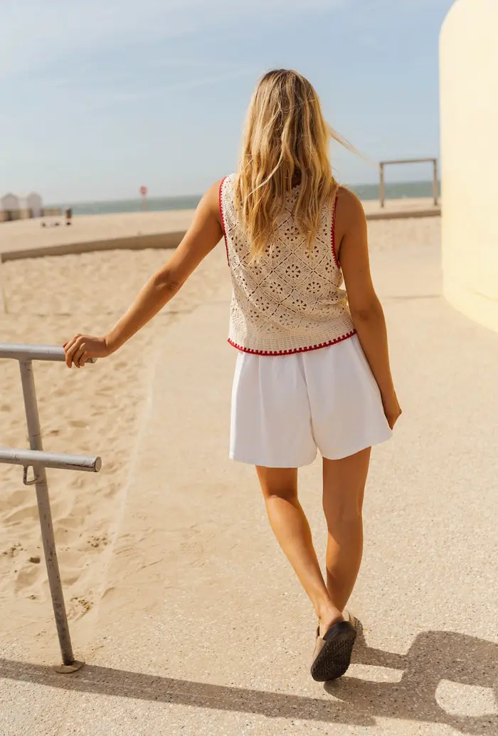 Ecru Louane Crochet Top
