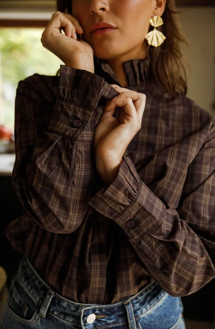Brown Checkered Therese Shirt