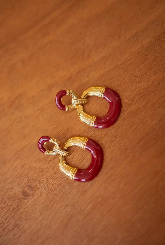 Burgundy Fexi Earrings