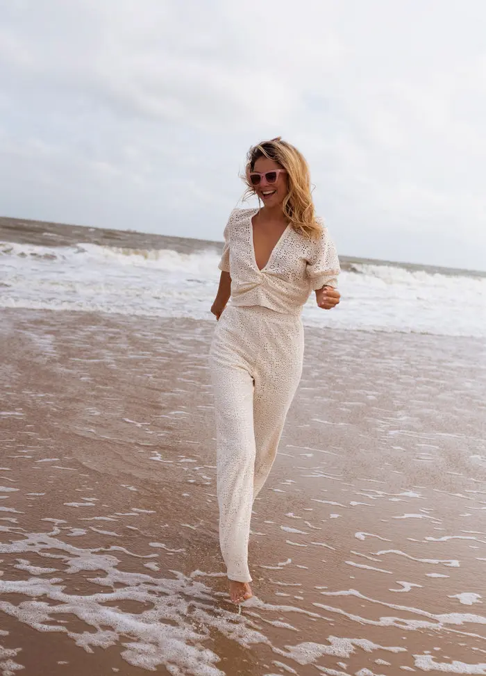 Ecru Embroidered Safia Blouse