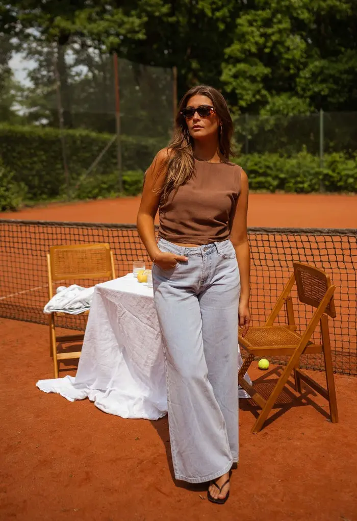 Chocolate Noelie Linen Top
