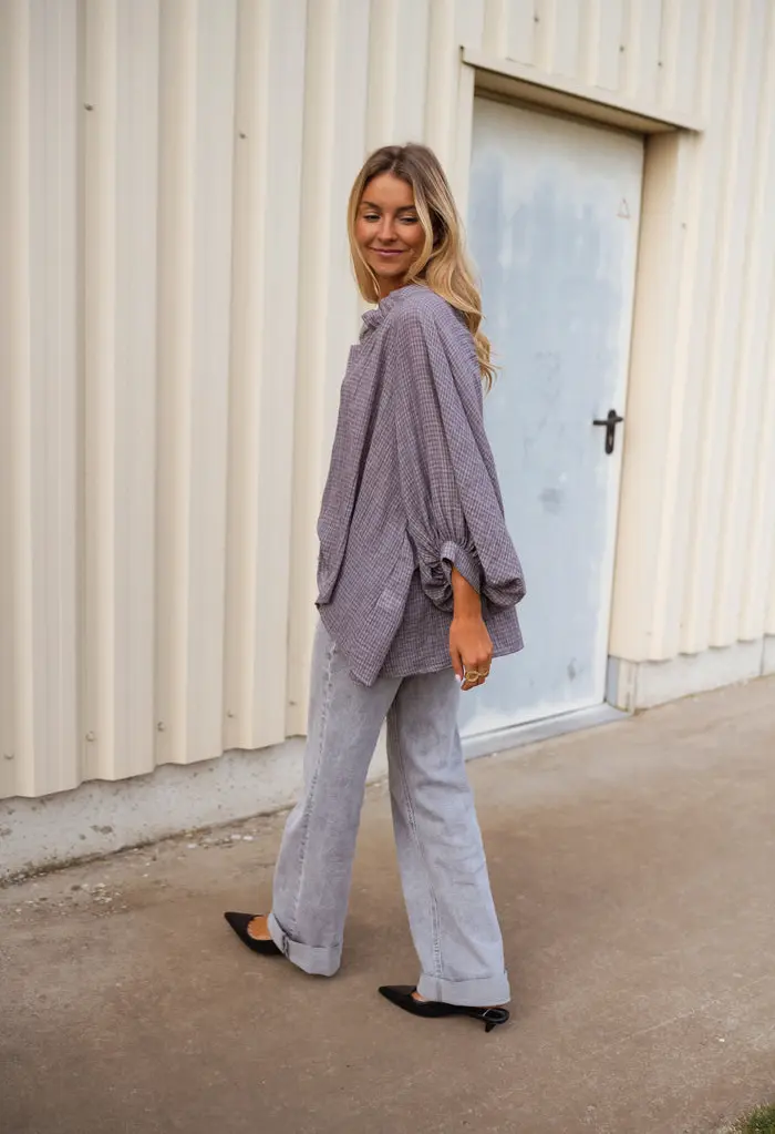 Grey Checkered Sofia Shirt