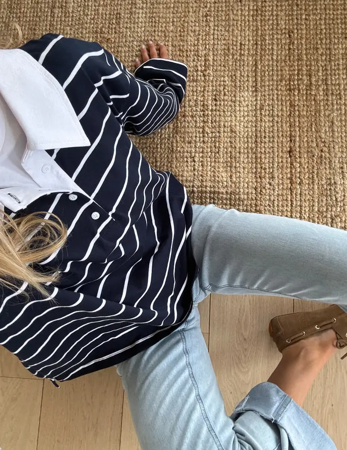 Blue Striped Nicoli Polo Shirt