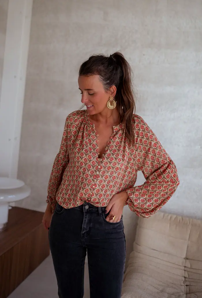 Patterned Tiffany Blouse