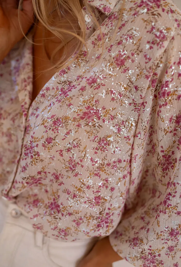 Beige and Pink Nara Shirt