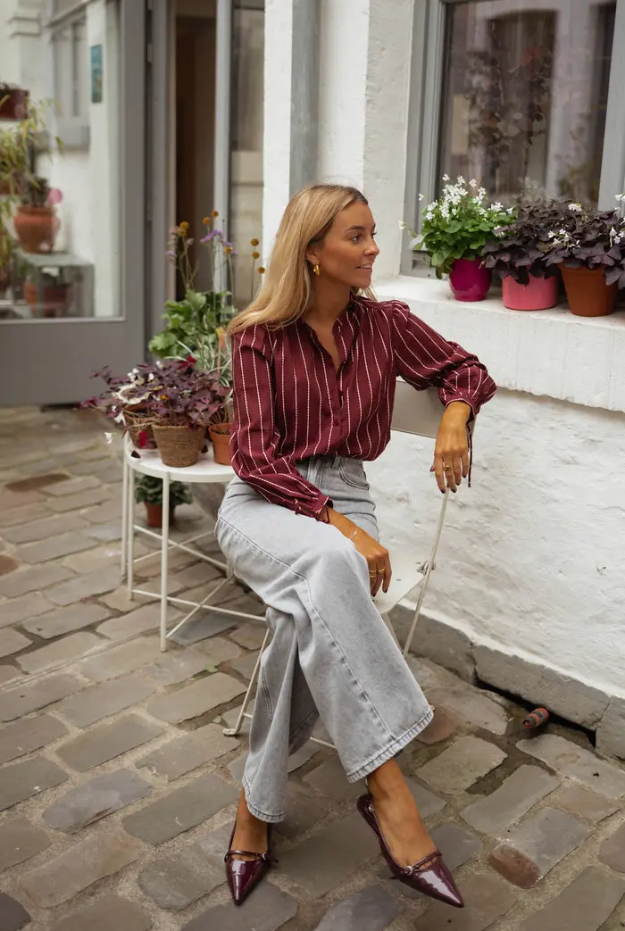 Burgundy Dorli Blouse