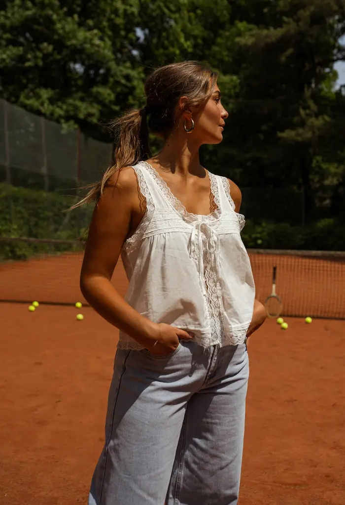 White Victoria Lace Top