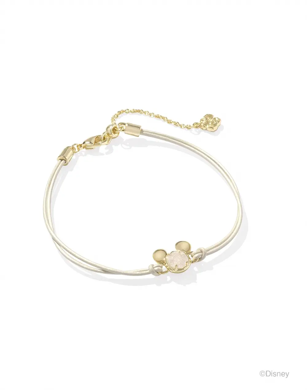 Disney | Kendra Scott Gold Mickey Mouse Corded Bracelet in Iridescent Drusy