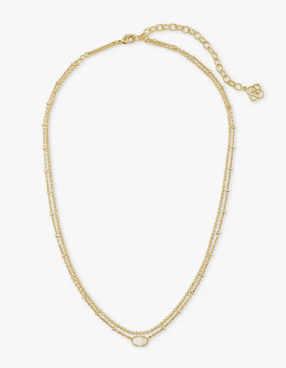 Emilie Gold Multi Strand Necklace in Iridescent Drusy