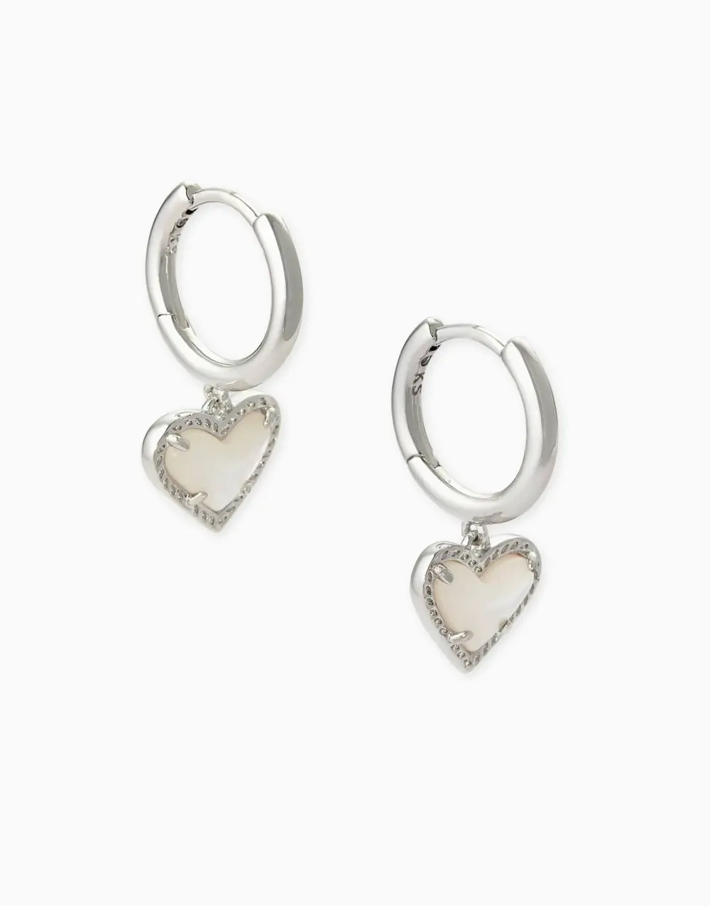 Ari Heart Huggie Earrings in Silver