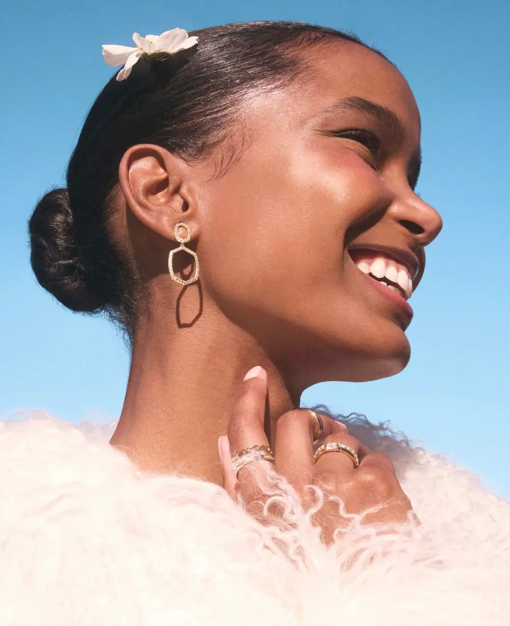 Daphne Pave Open Frame Earrings