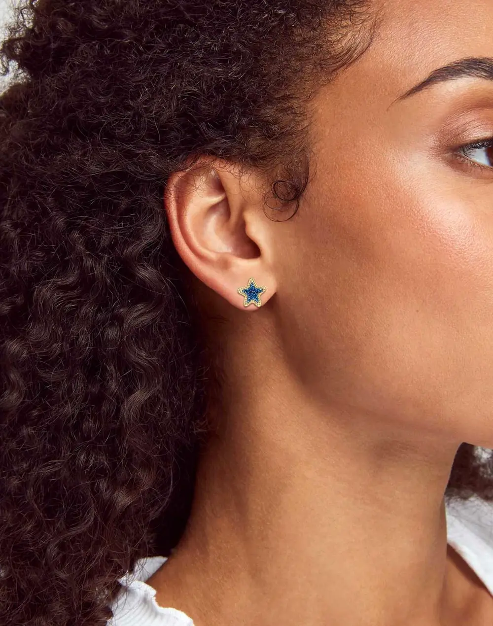 Jae Star Gold Stud Earrings in Drusy