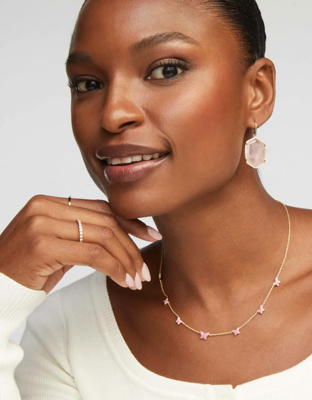 Lillia Butterfly Enamel Strand Necklace