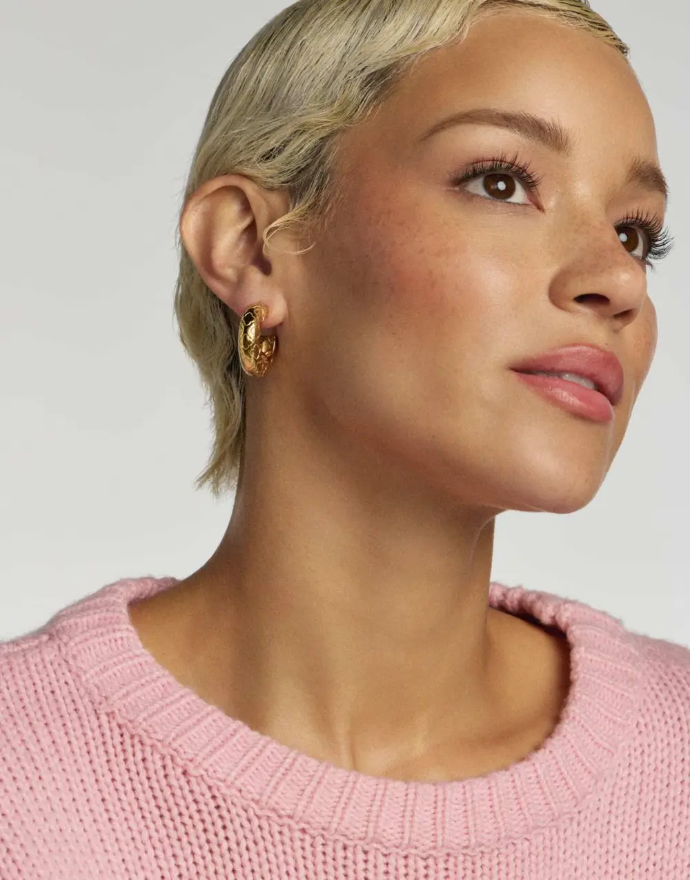 Bold Etched Hoop Earrings