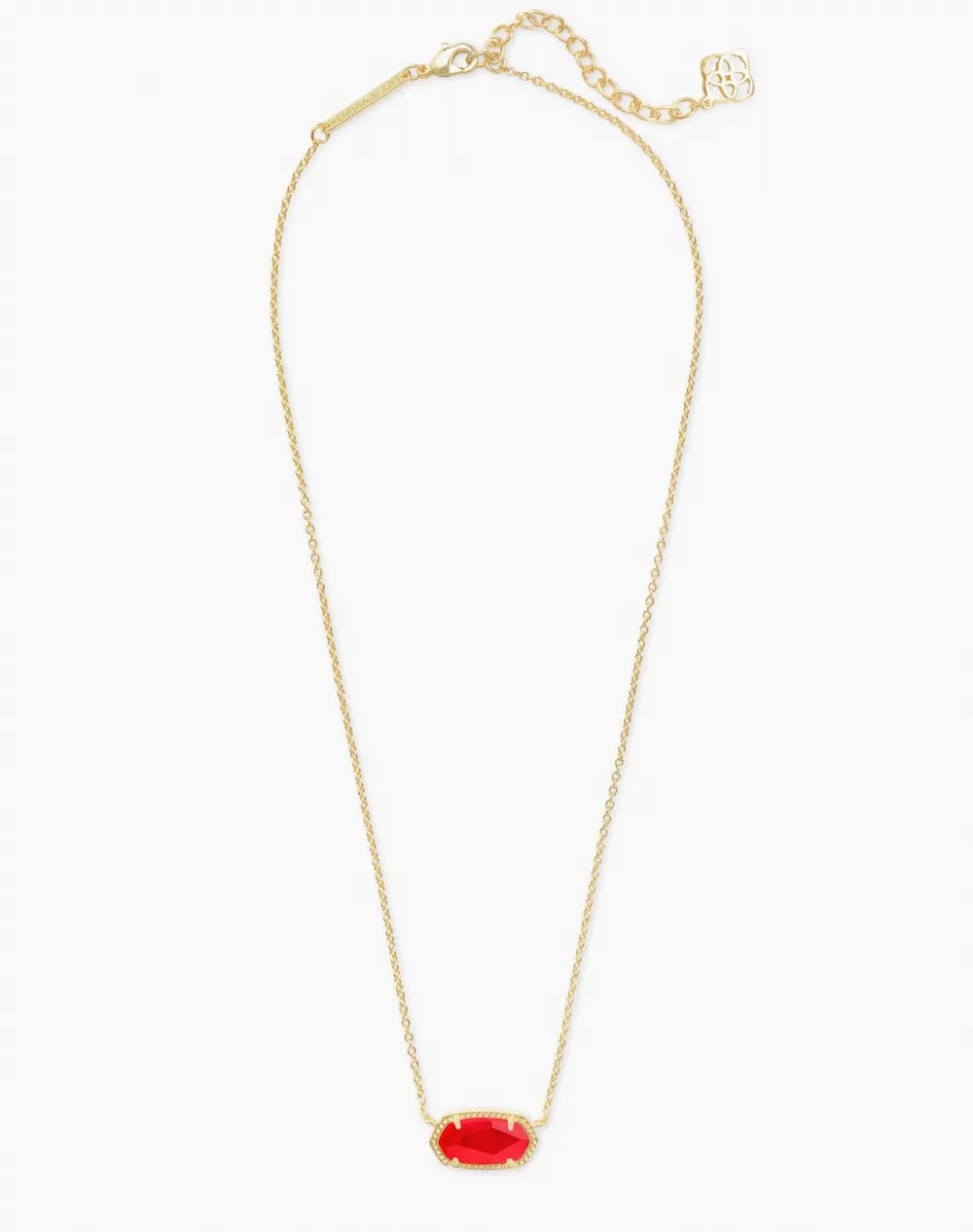 Elisa Gold Pendant Necklace in Red Illusion