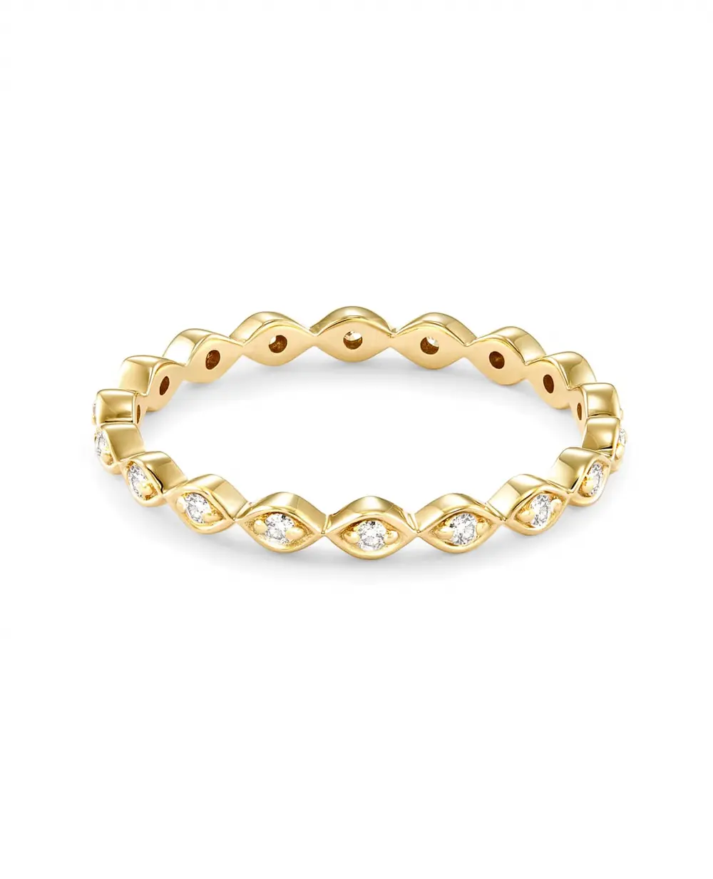 Nicolette Band Ring in White Diamond