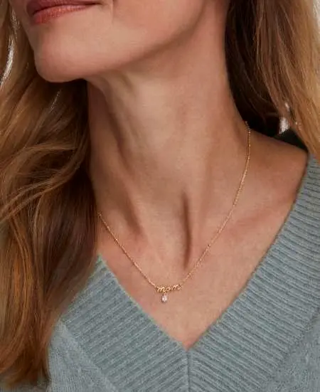 Mom Crystal Short Pendant Necklace