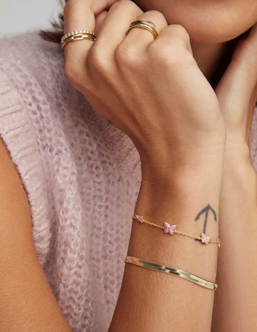 Lillia Butterfly Enamel Delicate Chain Bracelet