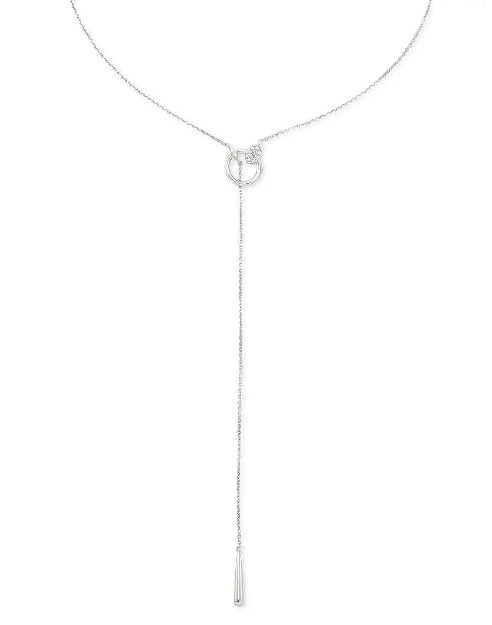 Tegan Y Necklace in White Diamond
