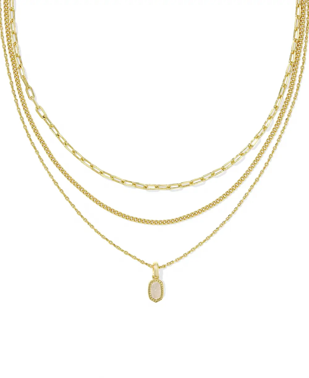 Mini Elisa Gold Triple Strand Necklace