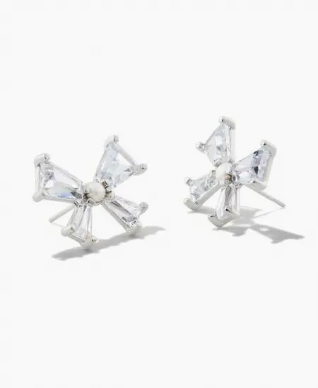 Blair Bow Stud Earrings in Silver