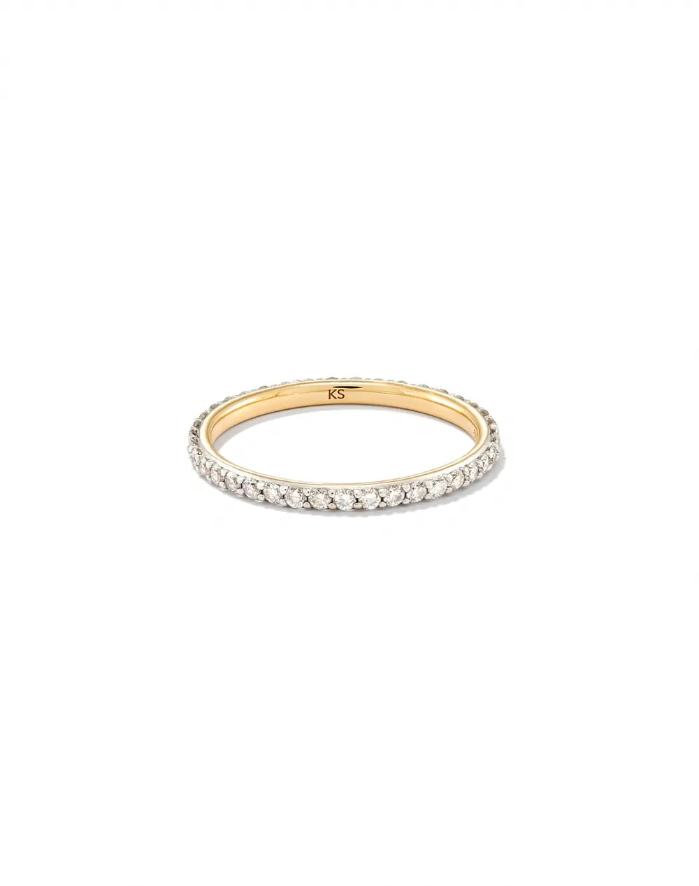 Marilyn 14k Gold Band Ring in White Diamond