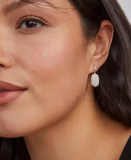 Lee Drop Earrings in Pave Diamond