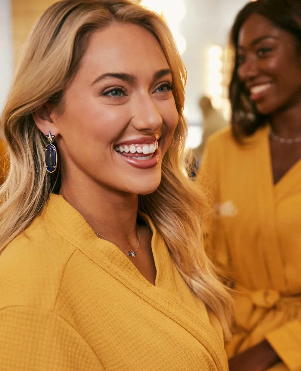 Elle Enamel Frame Star Drop Earrings