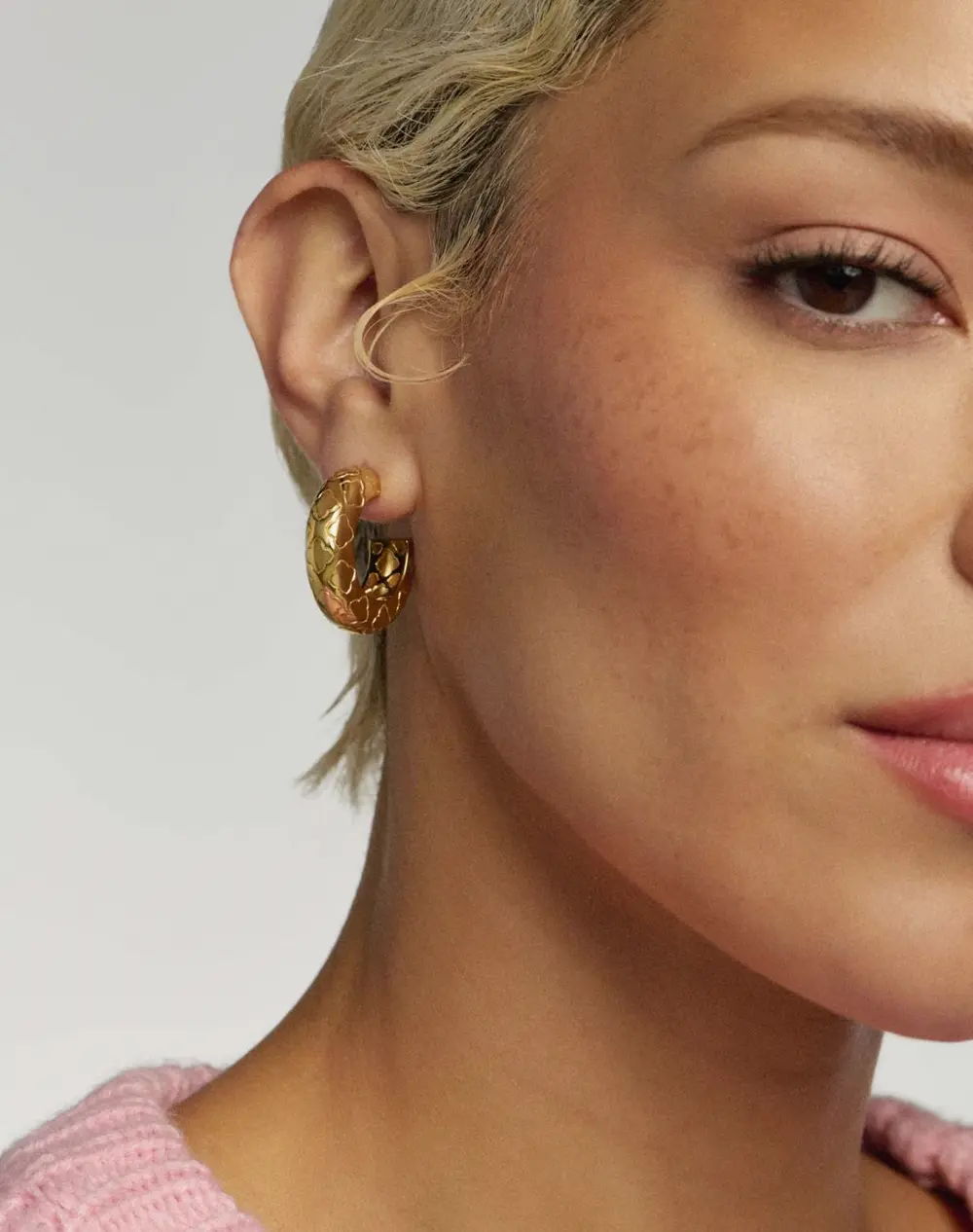 Bold Etched Hoop Earrings
