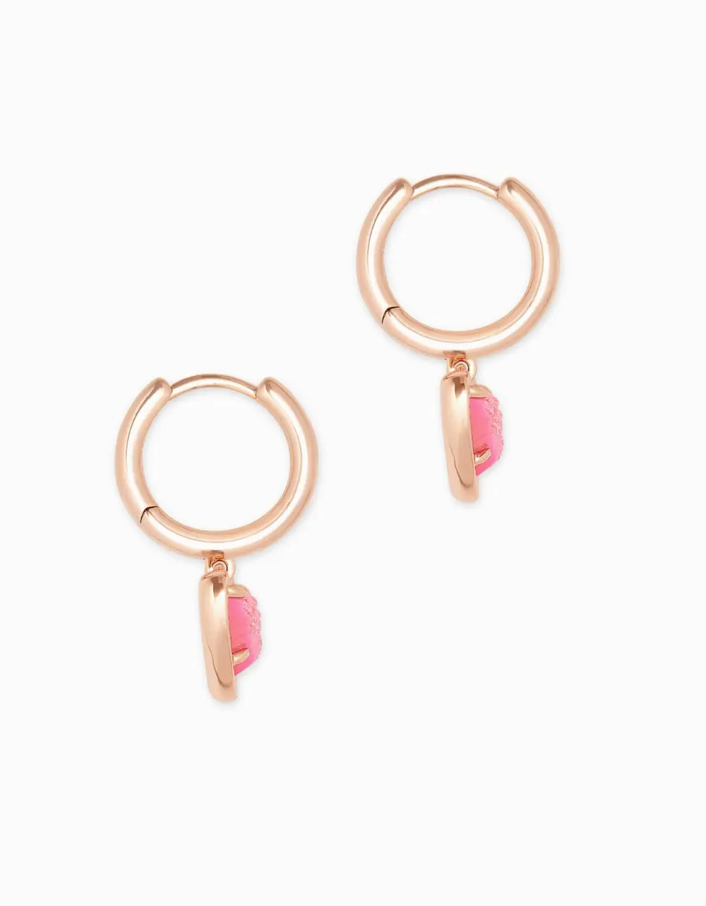 Ari Heart Rose Gold Huggie Earrings