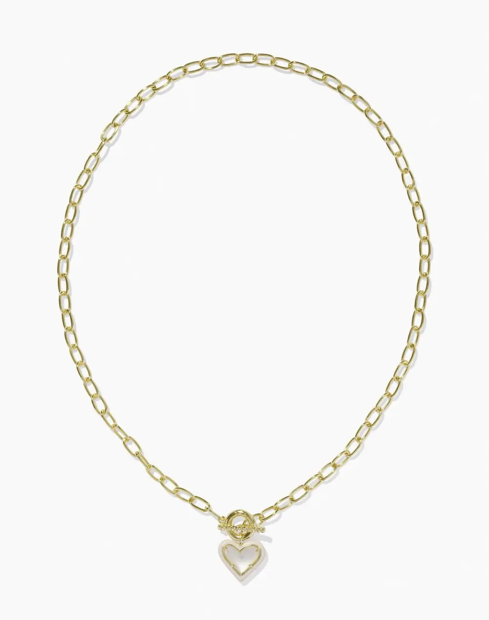 Ari Heart Enamel Frame Link and Chain Necklace