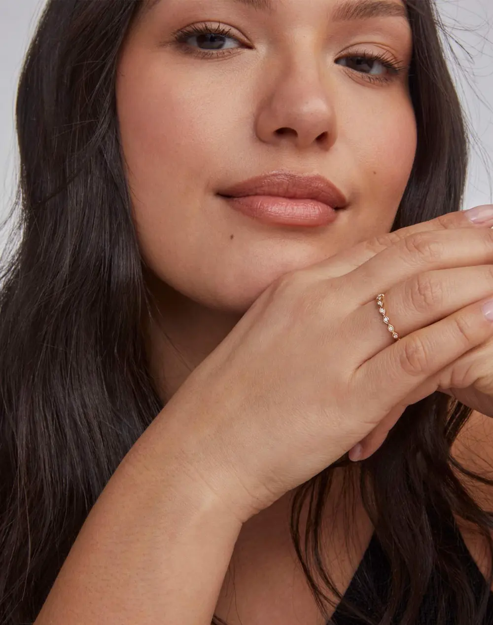 Nicolette Band Ring in White Diamond