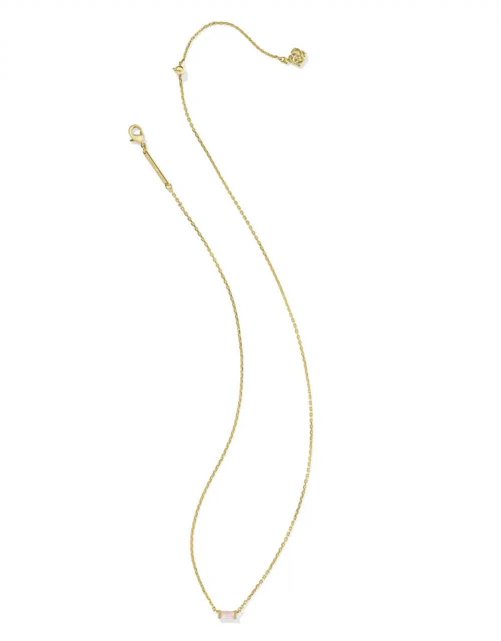 Juliette Gold Pendant Necklace in Rose Quartz