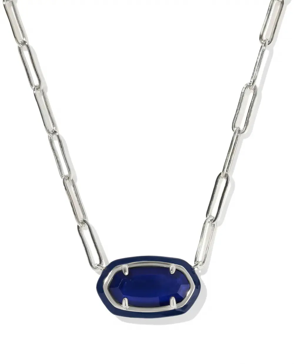 Elisa Enamel Frame Paperclip Necklace