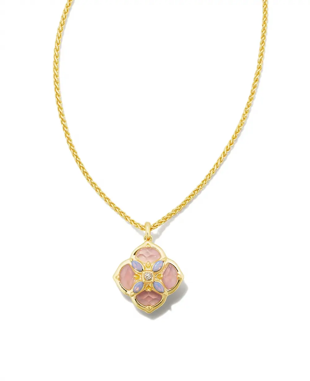 Dira Stone Short Pendant Necklace in Gold