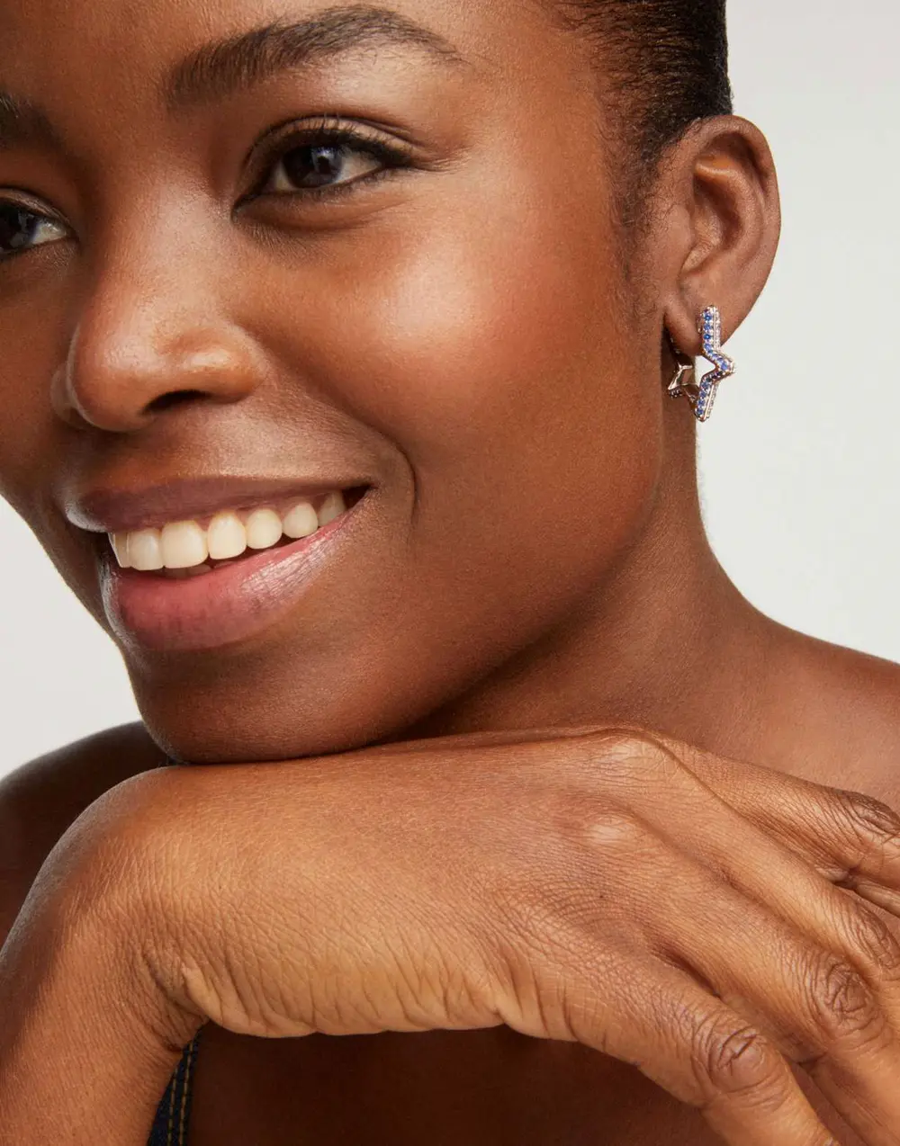 Pave Star Huggie Earrings