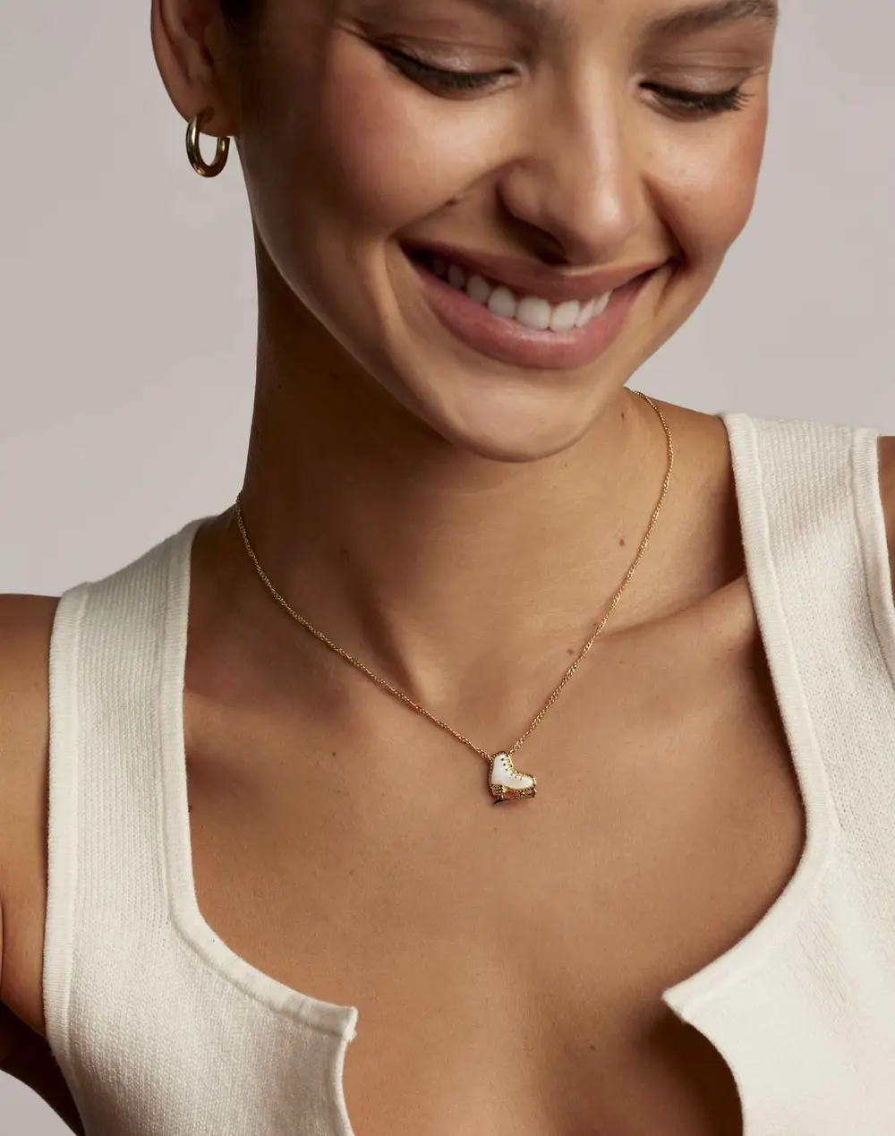 Ice Skate Short Pendant Necklace