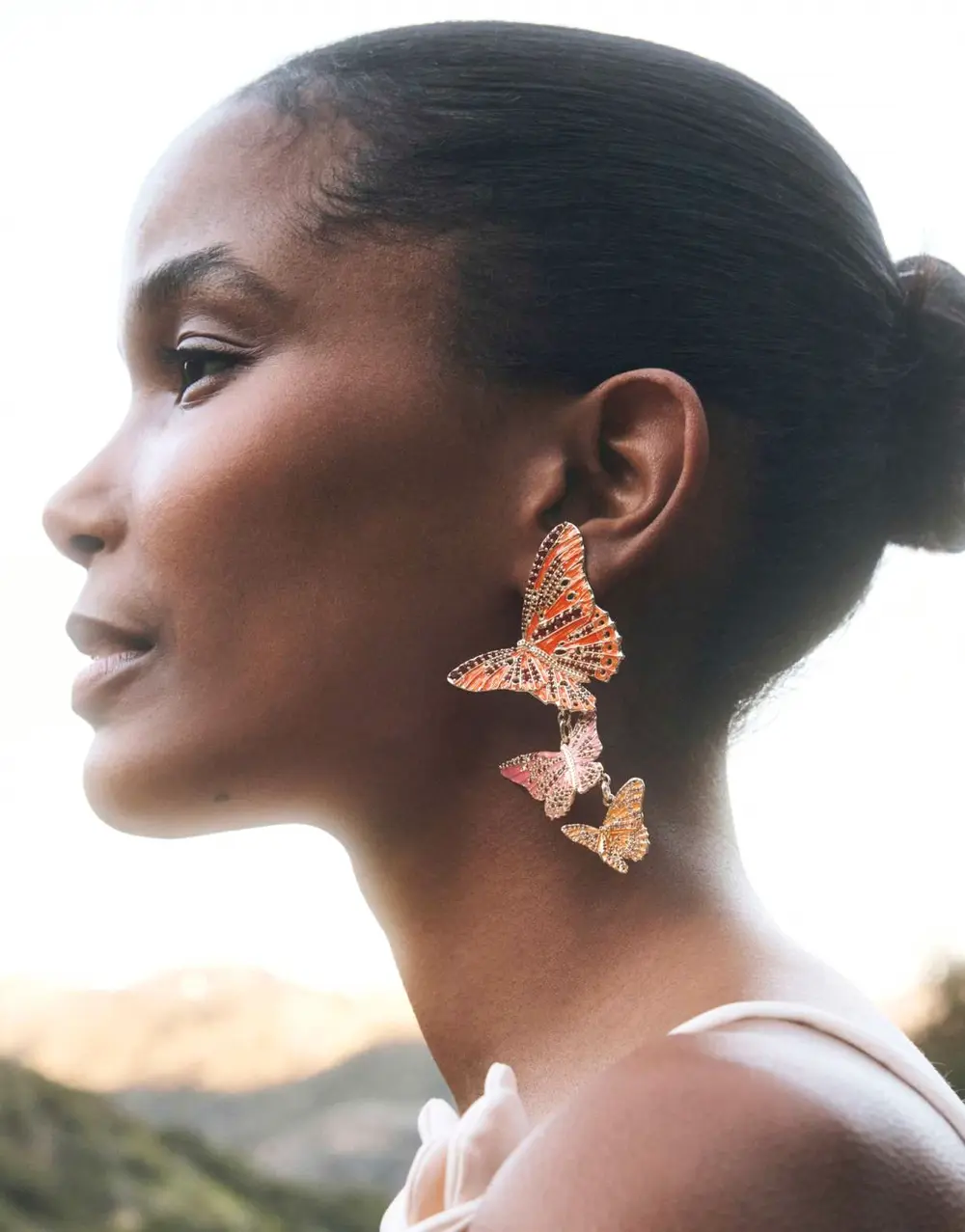 Cailey Enamel Butterfly Convertible Statement Earrings
