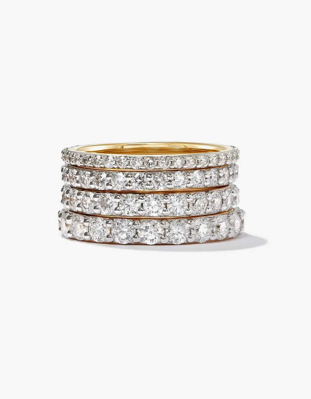 Marilyn 14k Gold Band Ring in White Diamond
